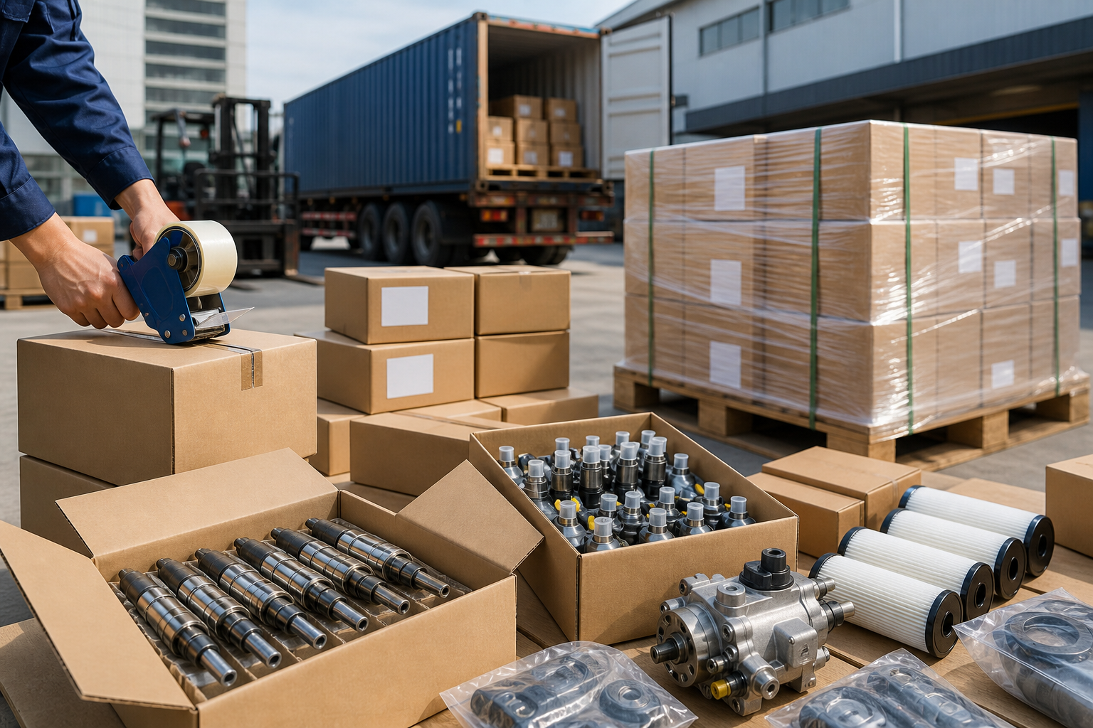 Export packaging for diesel auto parts