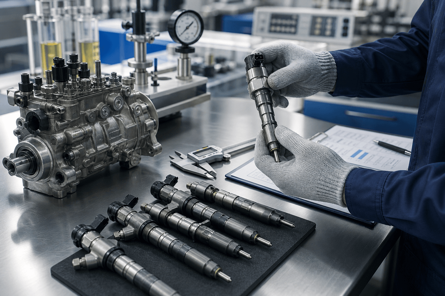 Diesel injector quality testing and inspection